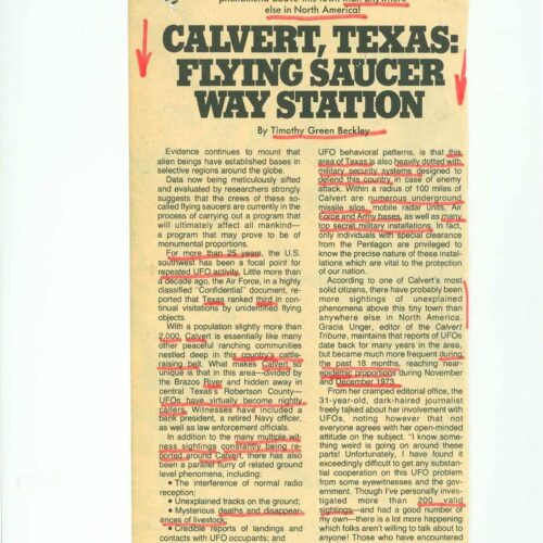 Casos OVNI 1973,Calvert,Texas - Imagen 1