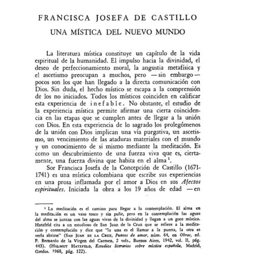 Castillo,Francisca Josefa,Una mistica del Nuevo Mundo - Imagen 1