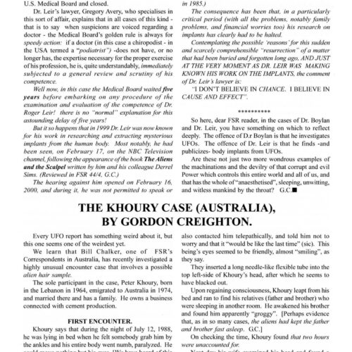 Chalker,Sex and UFOs 1992,Australia,FSR2001V46N1 - Imagen 1