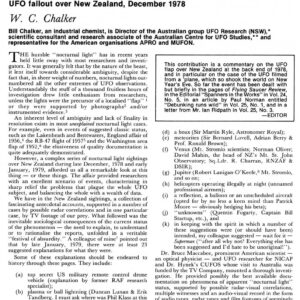 Chalker,UFOs 1978,N.Z.,missing Valentich plane,FSR80V26N1