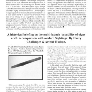 Challenger,Flying Cigars Sightings,FSR2003V48N4