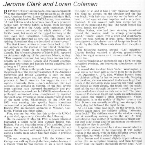 Clark-Coleman,Anthropoids,Monsters and UFOs,FSR73V19N1 - Imagen 1