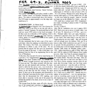 Clark,UFOs 1988,mineral claims,Yukon,Canada,FSR2004V49N2