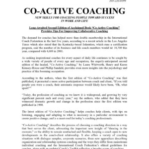 Co-active coaching,M.L.Moss