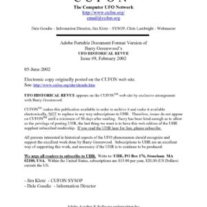 Computer UFO Reports,CUFON