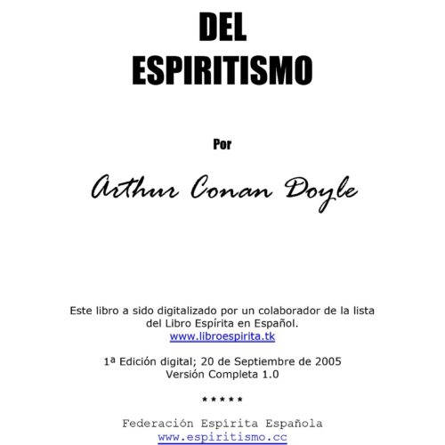 Conan Doyle,Historia del Espiritismo - Imagen 1