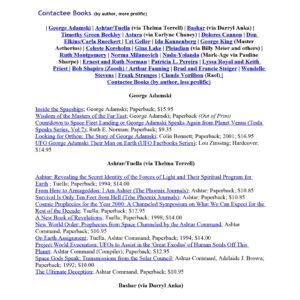 Contactee e-books,Alien contacts at Amazon