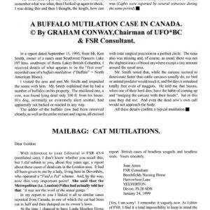 Conway,Buffalo Mutilation 1995,British Columbia,FSR1999V44N1