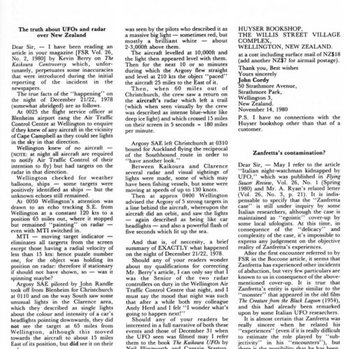 Cordy,UFOs 1978,New Zealand,FSR81V26N5 - Imagen 1