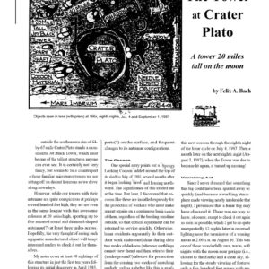 The tower at Crater Plato, F.A. Bach