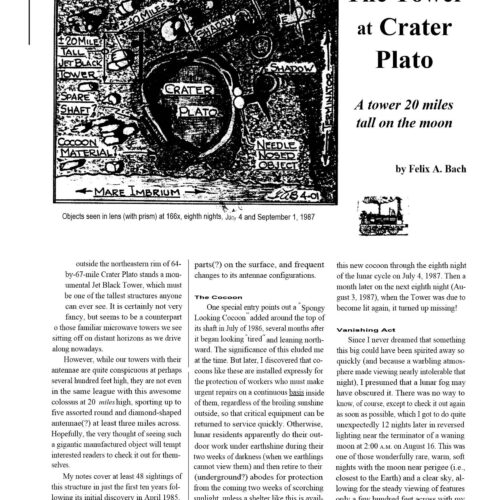 The tower at Crater Plato, F.A. Bach - Imagen 1