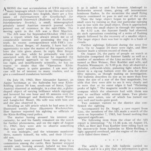 Creighton,50 UFOs from caves 1963,Austria,FSR74V20N6 - Imagen 1