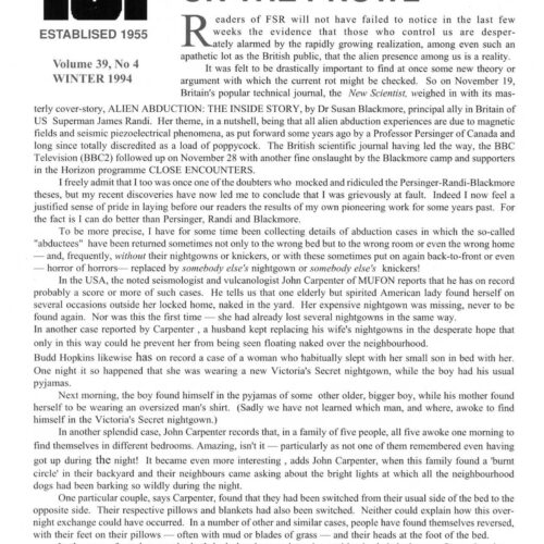 Creighton,Abductions and Debunking,FSR1994V39N4 - Imagen 1