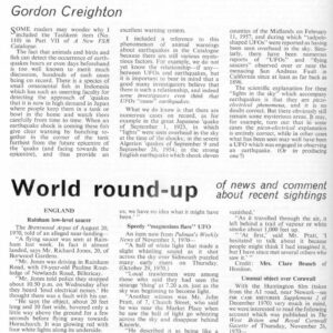 Creighton,Creatures,Earthquakes,UFOs,FSR71V17N1