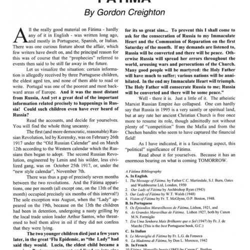 Creighton,Fatima 1917,Political Aspects,FSR95V40N3 - Imagen 1