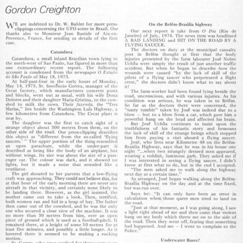 Creighton,Hostile UFO 1973,Sao Paulo,FSR75V21N2 - Imagen 1
