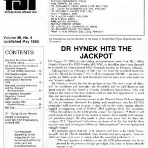 Creighton,Hynek hits the jackpot,FSR1985V30N4