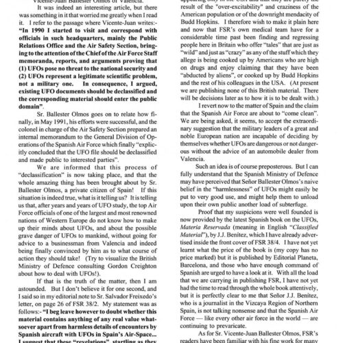 Creighton,Spanish Official UFO Cover-Up,FSR94V39N1 - Imagen 1