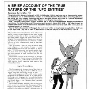Creighton,True nature of UFO entities,FSR88V33N3