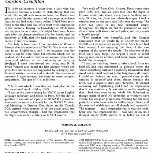 Creighton,UFO 1964 over Atlantic ocean,FSR81V27N3 - Imagen 1