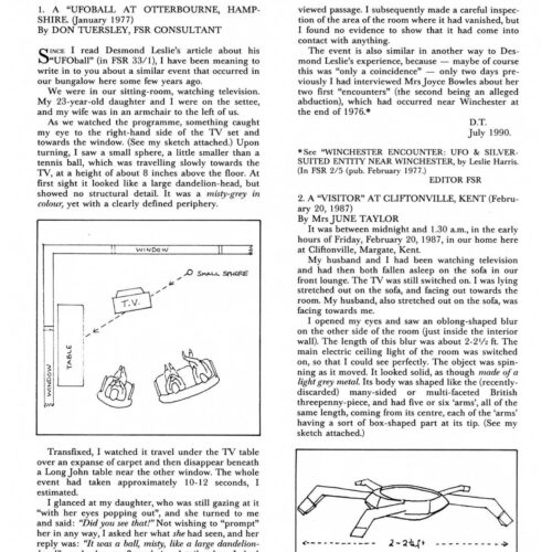 Creighton,UFO 1977,England,FSR1991V36N2 - Imagen 1