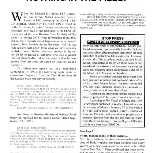 Creighton,UFO 1995 stealing water,England,FSR95V40N1 - Imagen 1