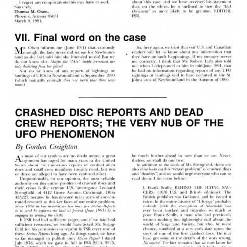 Creighton,UFO Crash 1947,July,San Agustin,N.M.,G.Anderson,FSR91V36N3 - Imagen 1