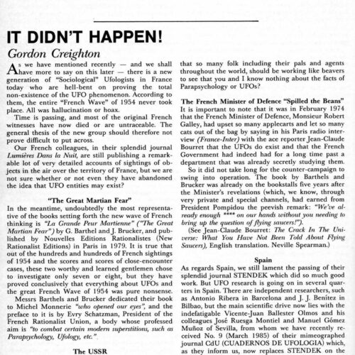 Creighton,UFO Wave 1954 in France,FSR86V31N2 - Imagen 1