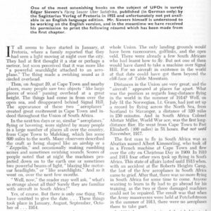 Creighton,UFOs 1914,South Africa,FSR62V8N4