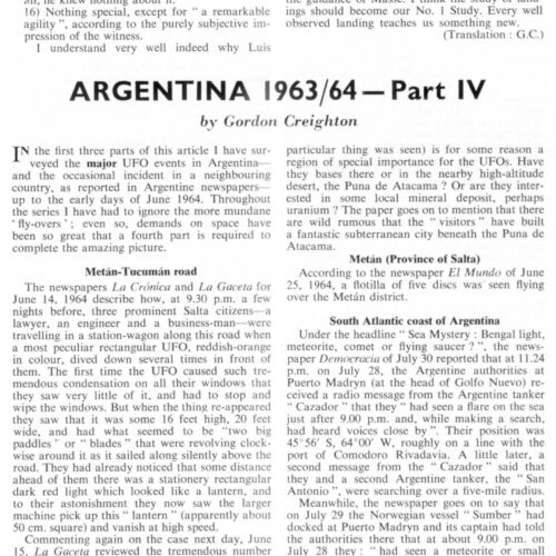 Creighton,UFOs 1963-64,Argentina-4,FSR66V12N3 - Imagen 1