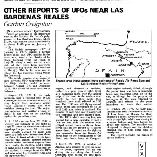 Creighton,UFOs 1970-76,Spanish Air Force Base,FSR79V25N3 - Imagen 1