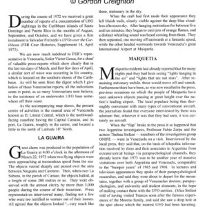 Creighton,UFOs 1973,Venezuela,FSR1996V41N2