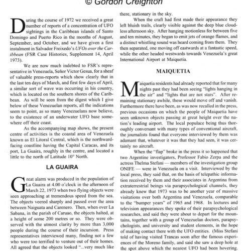 Creighton,UFOs 1973,Venezuela,FSR1996V41N2 - Imagen 1