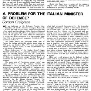 Creighton,UFOs 1977,Italian military airfield,FSR77V24N1
