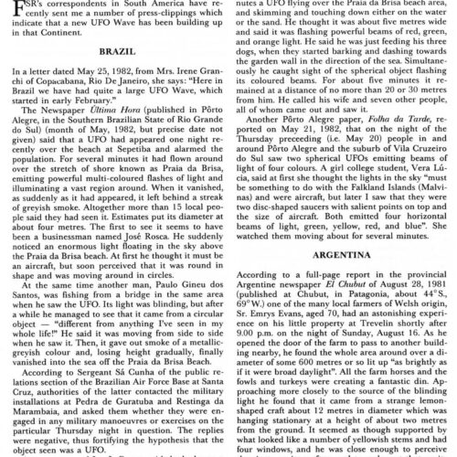 Creighton,UFOs 1981-82,South America Wave,FSR83V28N3 - Imagen 1