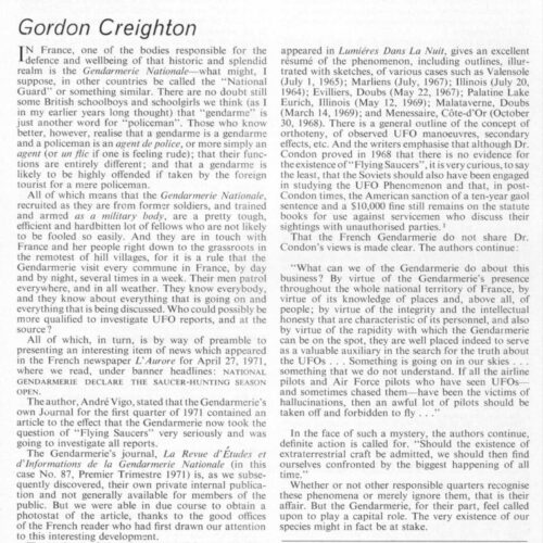 Creighton,UFOs and French Gerdarmerie,FSR71V17N5 - Imagen 1