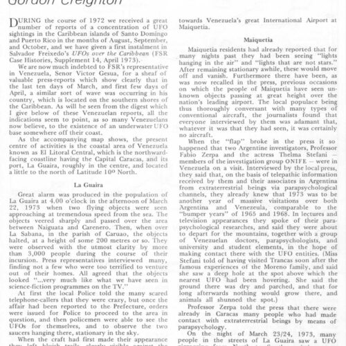 Creighton,Underwater UFOs 1973,Venezuela,FSR74V21N1 - Imagen 1