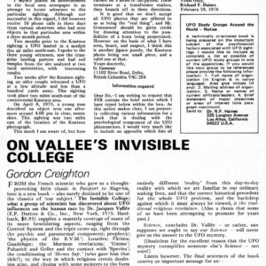 Creighton,Vallee Invisible College,FSR76V22N1
