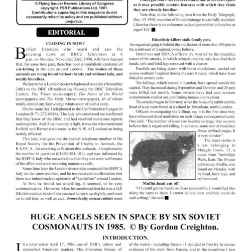 Creighton,Winged Beings 1985,Salyut-7 Soviet Astronauts,FSR1998V43N4 - Imagen 1