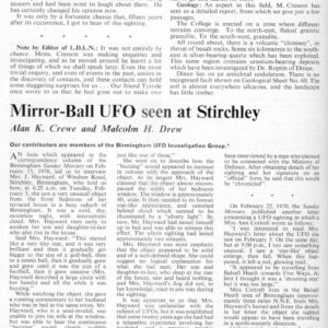 Crewe-Drew,UFOs 1970,Birmingham,FSR-CH 1970 N 1