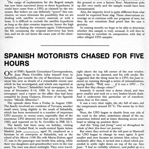 Crivillen,UFO 1980,Spain,FSR1987V32N6 - Imagen 1