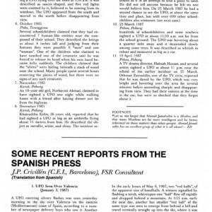 Crivillen,UFOs 1987,Spain,FSR1988V33N4