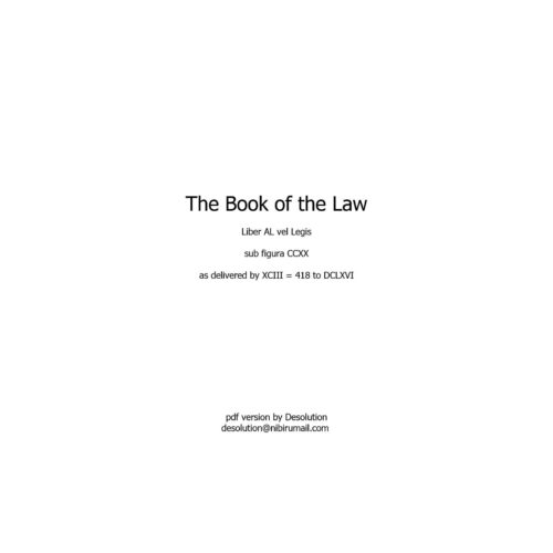 Crowley,Book of the Law - Imagen 1