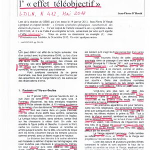 D Hondt,Jean-Pierre,Syndrome effet teleobjectif