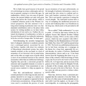 Dani,Vedic mathematics,myth and reality