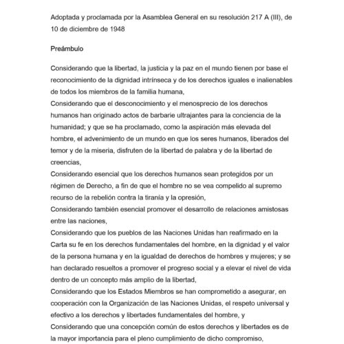 Declaracion Universal de Derechos Humanos,ONU 1948 - Imagen 1
