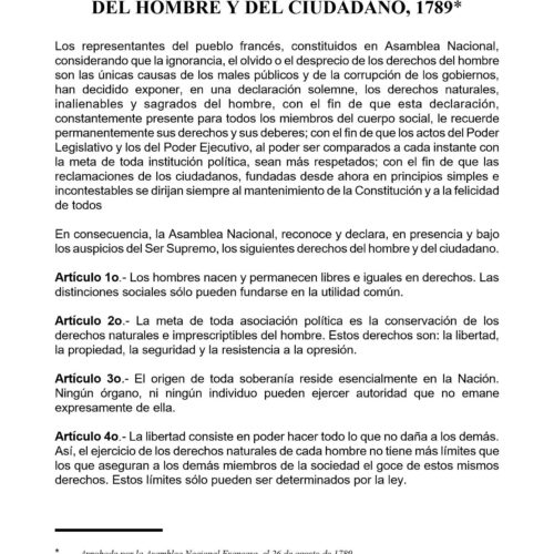 Declaracion de los Derechos del Hombre 1789 - Imagen 1
