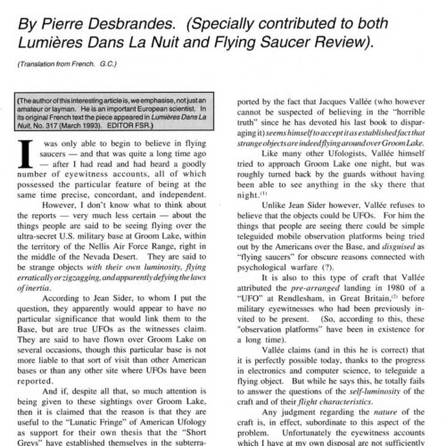 Desbrandes,Flyings over Groom Lake,FSR1993V38N4 - Imagen 1