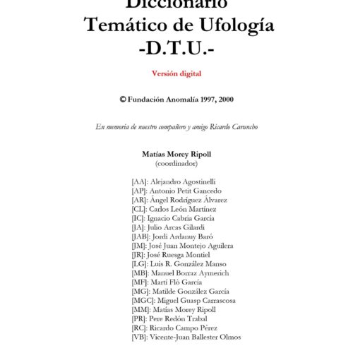 Diccionario Tematico de Ufologia,CdU-4 - Imagen 1