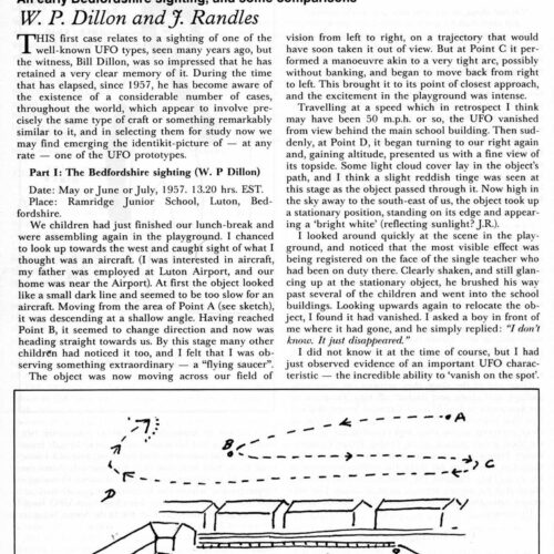 Dillon-Randles,UFO 1957,school playground,England,FSR83V28N4 - Imagen 1